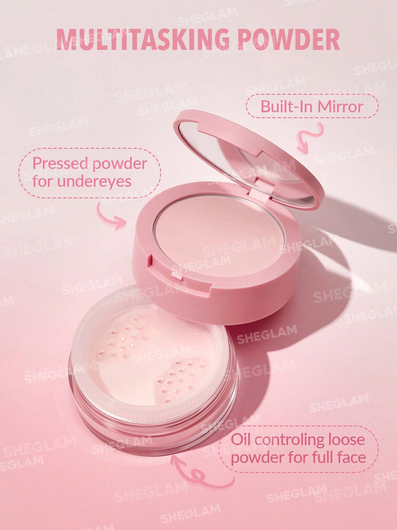Insta-Ready Face & Under Eye Setting Powder Duo-Smooth Sand