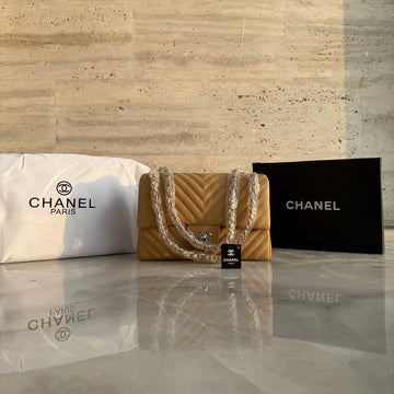 Chanel Paris Limited Edition Double Flap Lambskin Bag ( BROWN )